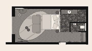 Floor plan: Spa Deluxe Double Room