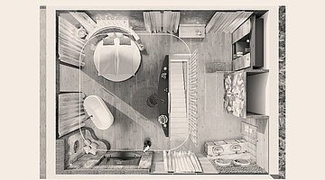 Floor plan: Private Spa Villa, upper floor
