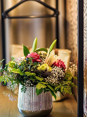 Fresh flowers at the Kuschelhotel Winzer for couples