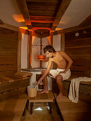 Brine sauna at the Edelstein Spa at the Wellnesshotel Winzer in Upper Austria