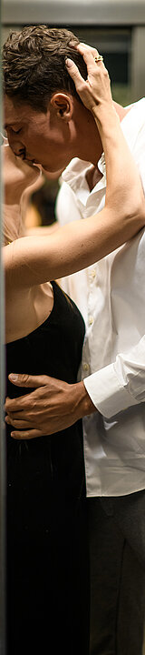 A couple in the lift at the adults-only Hotel Winzer in Austria